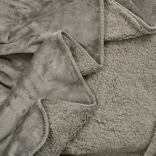 Double Layer Fleece Sherpa Blanket 140x180cm Grey