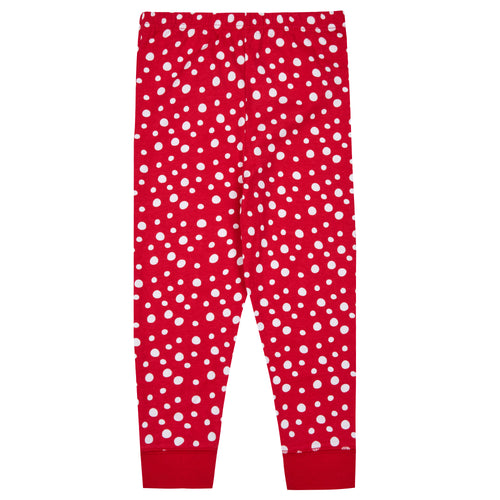 Boys Girls Christmas Theme Long Sleeved Pyjama Sets Red Teddy