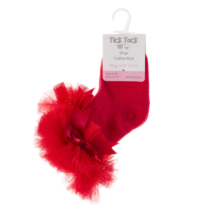 Baby Girls Tutu Frill Red Socks 1 Pair