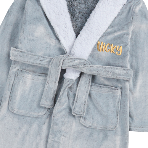 Personalised Girls Frosted Grey Robe