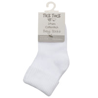 Baby Turn Over Top White Socks 3 Pairs