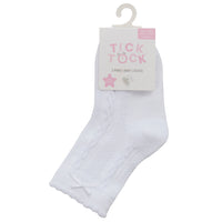 Baby Cable Bow White Socks 3 Pairs