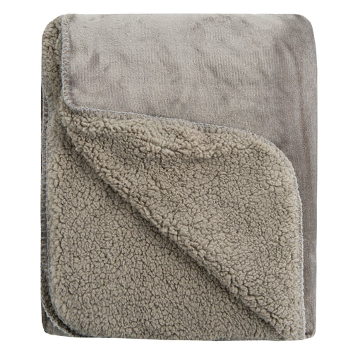 Double Layer Fleece Sherpa Blanket 140x180cm Grey