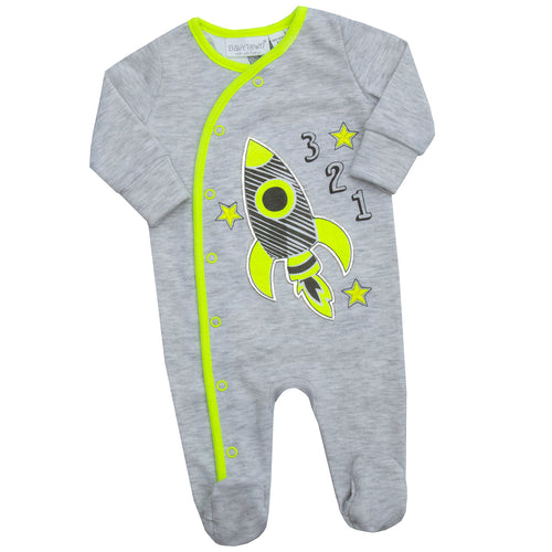 Baby Neon Rocket Sleepsuit and Hat 2 Piece Set