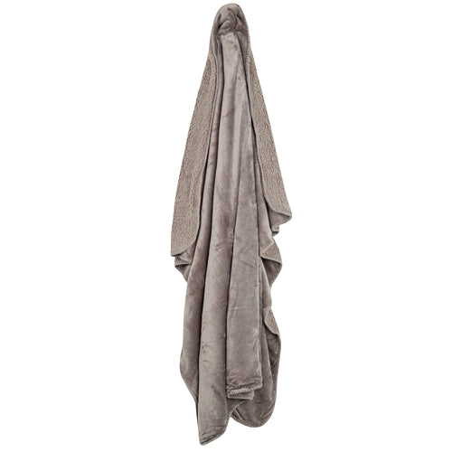 Double Layer Fleece Sherpa Blanket 140x180cm Grey