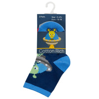 Baby Cotton Rich Aliens Socks 3 Pairs