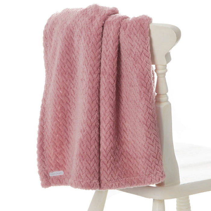 Baby Girls Boys Unisex Chevron Fleece Blanket Pink