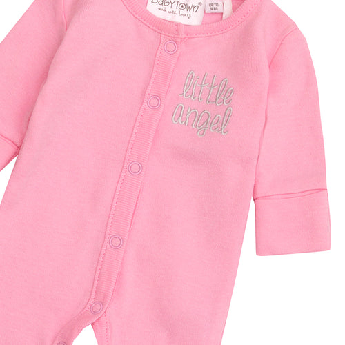 Newborn Baby Little Angel Pink Sleepsuit