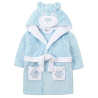 Kids Teddy Bear Dressing Gown with Hood Blue
