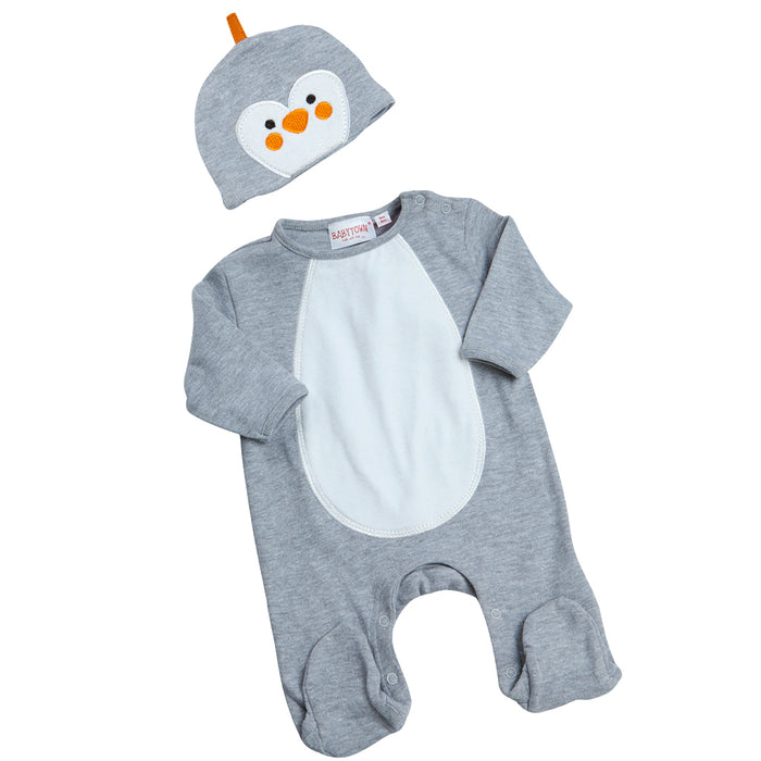 Premature Baby Penguin Sleepsuit and Hat 2 Piece Set 