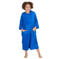 Girls Blue Towelling Beach Cover Up 
