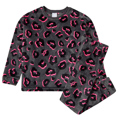 Girls Leopard Neon Lounge Set