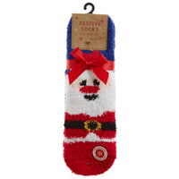 Kids Fluffy Christmas Socks Cosy Socks with Grippers Santa