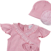 Baby Girls Rose Bodysuit and Hat Outfit