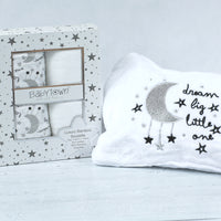 Baby White Robe and Bamboo Swaddles Set