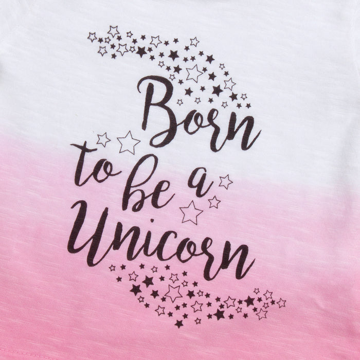 Baby Girls Dip-dye Unicorn T-Shirt