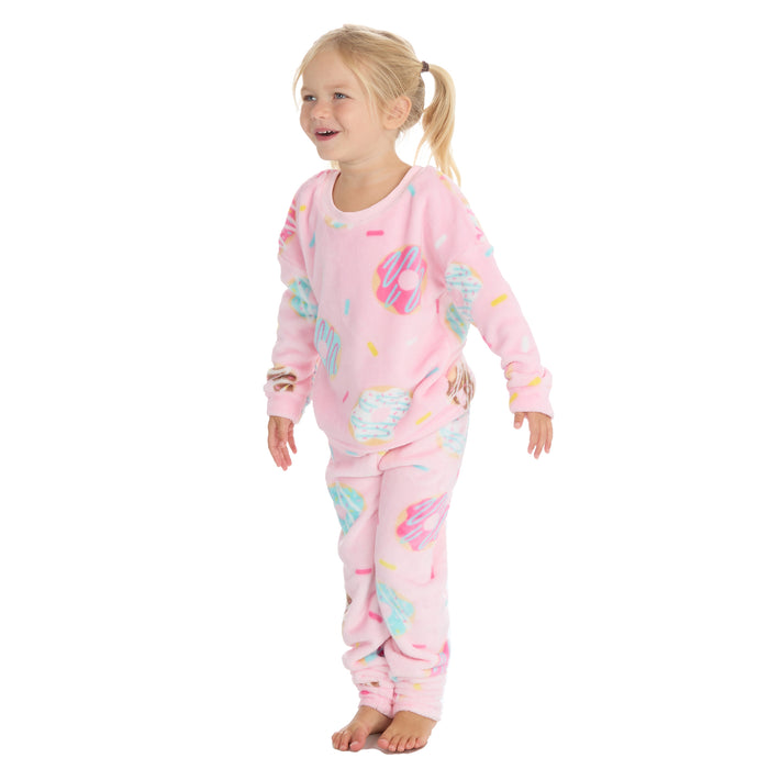 Girls Donut Fleece Long Pyjama Set