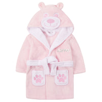 Personalised Baby Teddy Bear Robe Pink