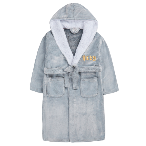Personalised Girls Frosted Grey Robe