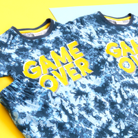 'Game Over' Blue Tie Dye Boys Pyjama Set