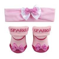 Baby Girl Socks and Headband Pink Set