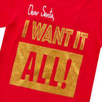 Girls Christmas Dear Santa Novelty T-Shirt