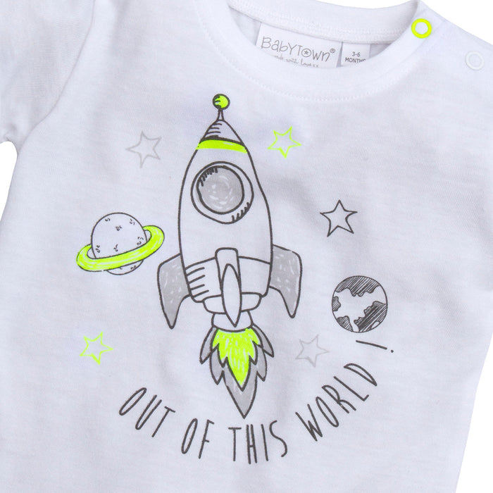 Newborn Baby Boys Rocket T-Shirt & Joggers Outfit