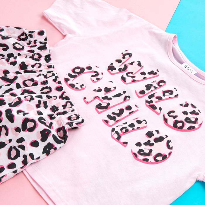 Wild Child Animal Print Girls Pyjama Set