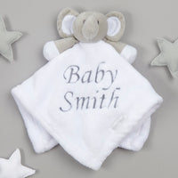 Personalised Baby Elephant White Comforter