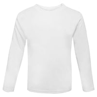 Boys Girls Unisex Plain White Long Sleeved T-shirt 