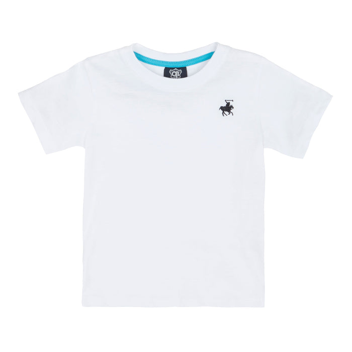 Boys Short Sleeved Embroidered Essential T-Shirt White