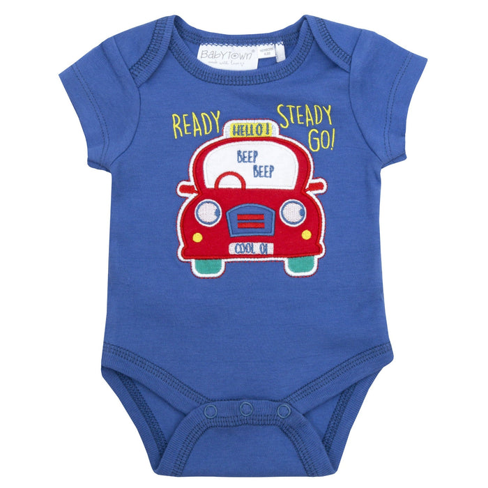 Newborn Baby Car Short Bodysuit and Soft Toy Set 