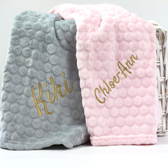 Personalised Baby Circles Embossed Grey Blanket