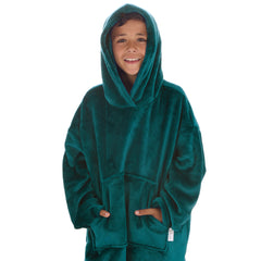 Boys Shimmering Teal Oversized Blanket Hoodie