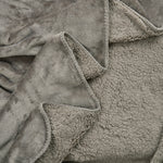 Double Layer Fleece Sherpa Blanket 140x180cm Grey