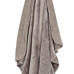 Double Layer Fleece Sherpa Blanket 140x180cm Grey