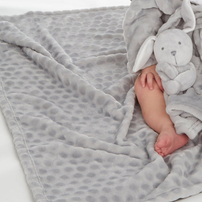 Baby Circles Embossed Grey Blanket