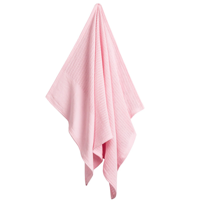 Baby Cellular Panel Pink Blanket