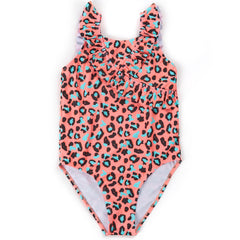 Girls Leopard One Piece Swimsuit