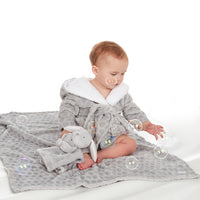 Baby Grey Robe Blanket and Comforter Set