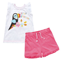 Girls Toucan Sleeveless Top and Shorts Outfit