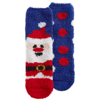 Kids Fluffy Christmas Socks Cosy Socks with Grippers Santa
