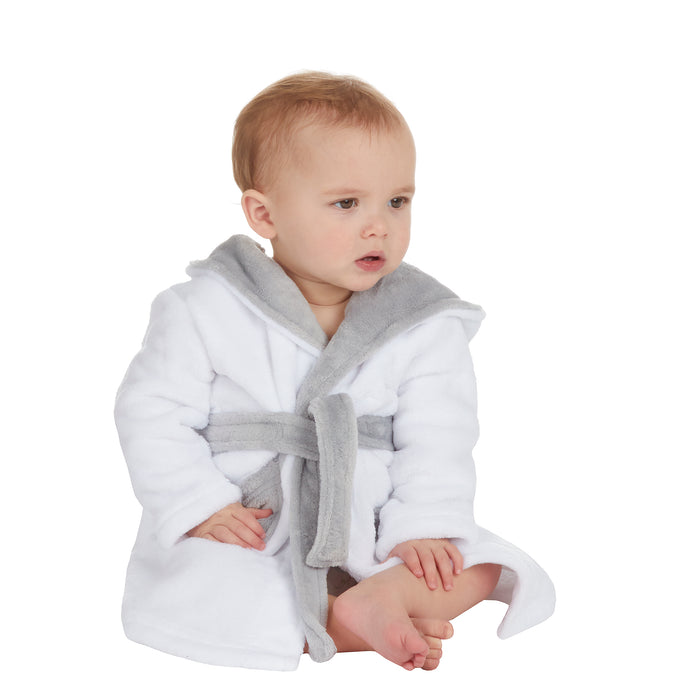 Baby Contrast White Robe
