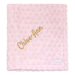 Personalised Baby Circles Embossed Pink Blanket