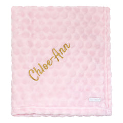 Personalised Baby Circles Embossed Pink Blanket