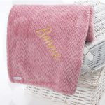 Personalised Baby Girls Pink Chevron Blanket