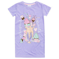 Girls Sweet Treats Purple Nightie