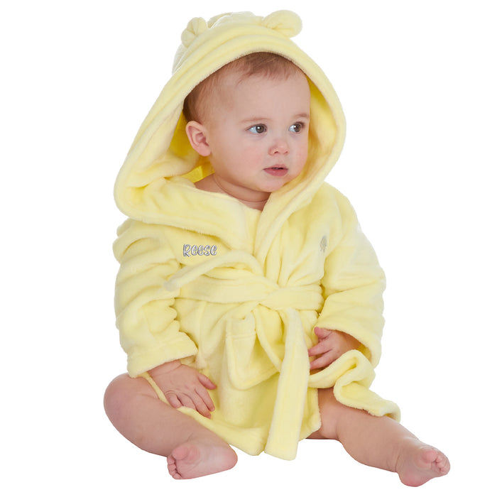 Personalised Baby Bear Ears Lemon Robe