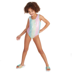 Girls Rainbow One Piece Swimsuit