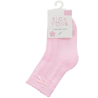 Baby Cable Bow Pink Socks 3 Pairs